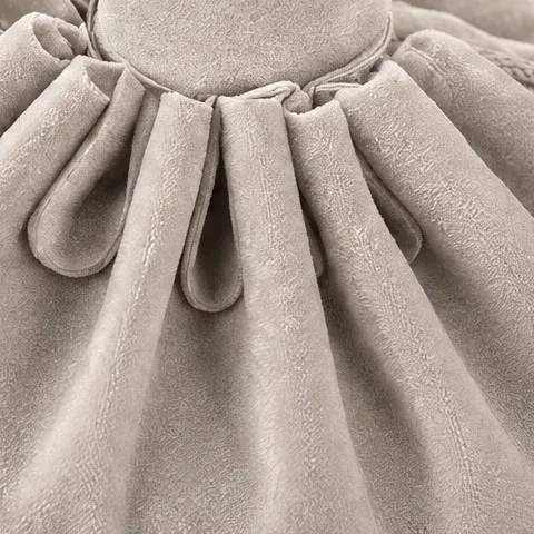 Close-up of the suede in Grey