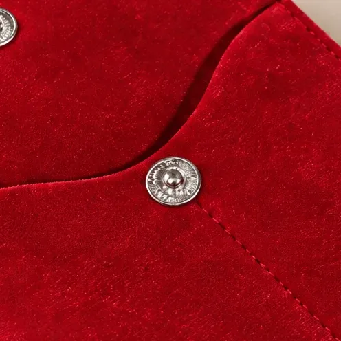 Close-up of the suede in Red